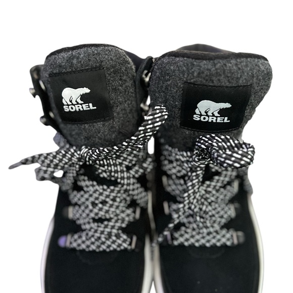 NWT SOREL Kinetic Breakthrough Conquest Waterproof Black White Sneakers Booties - Picture 7 of 16